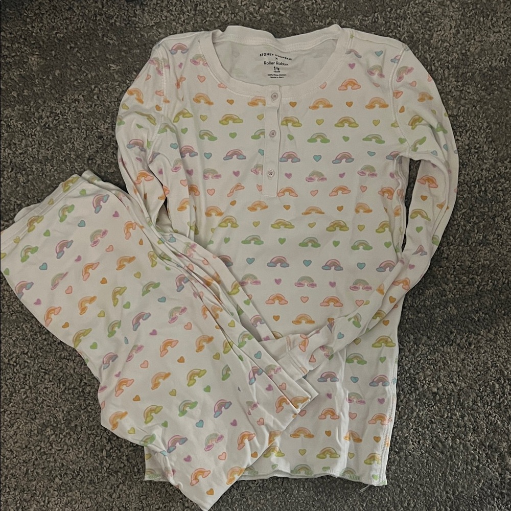 Stony Clover Roller Rabbit Kids Pajamas with Rainbow Print